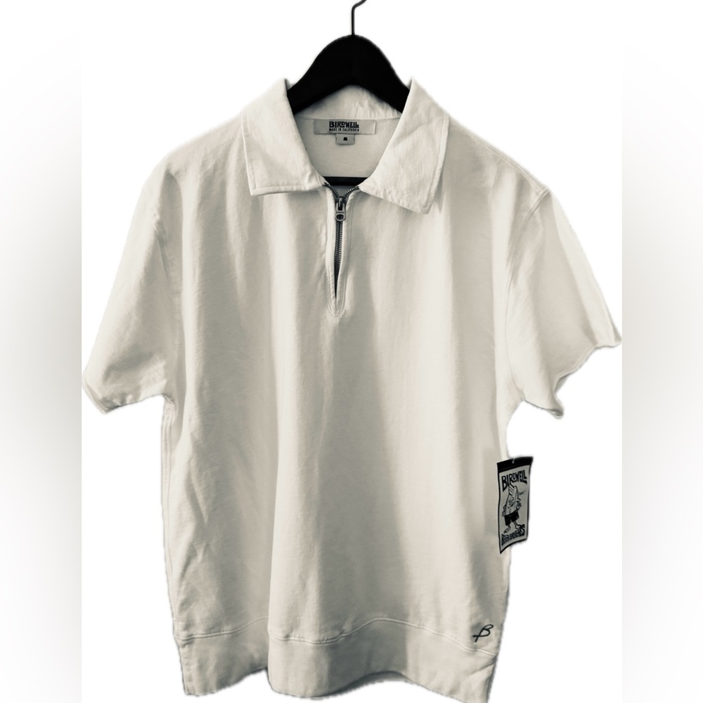 Birdwell Classic White Men's 1/4 Zip Polo
